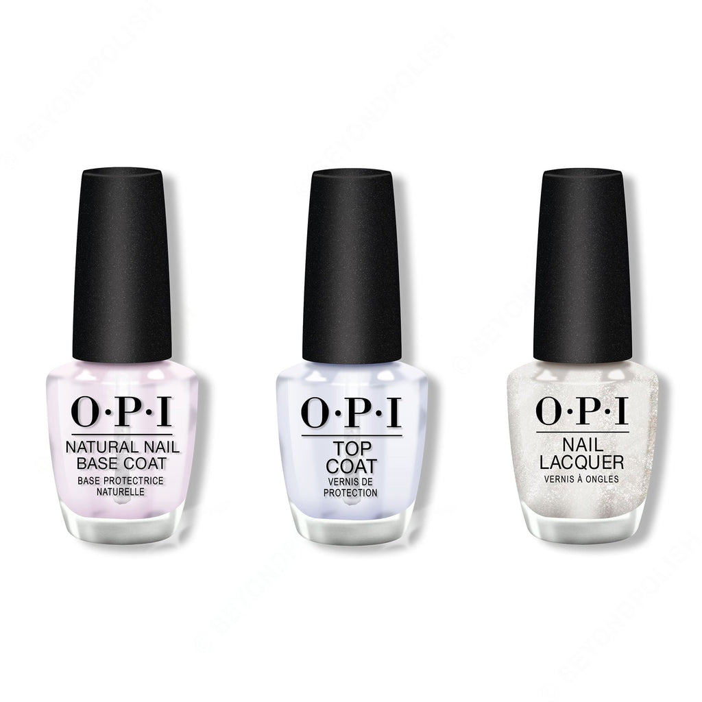 OPI - Nail Lacquer Combo - Base, Top & Happy Anniversary! 0.5 oz - Long Lasting Formula