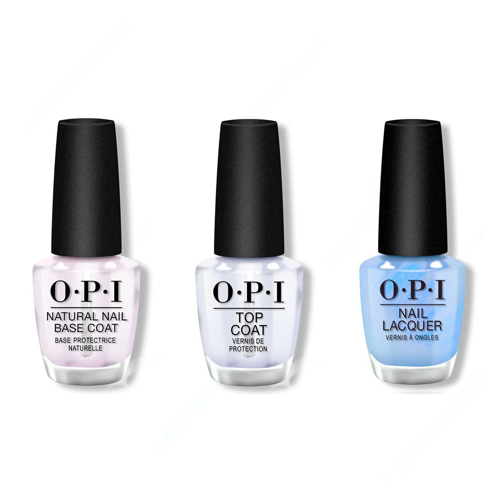 OPI - Nail Lacquer Combo - Base, Top & Happy Play-ce - Long Lasting Formula