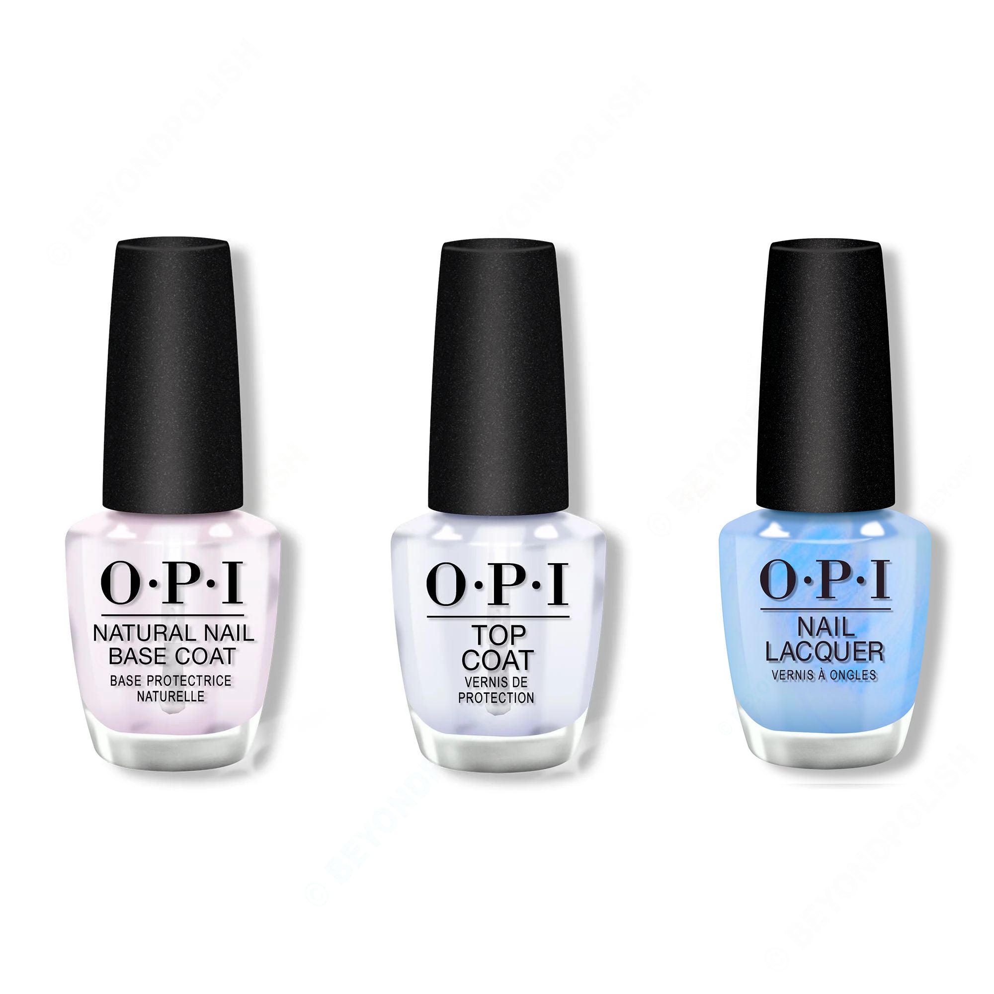 OPI - Nail Lacquer Combo - Base, Top & Happy Play-ce - Long Lasting Formula