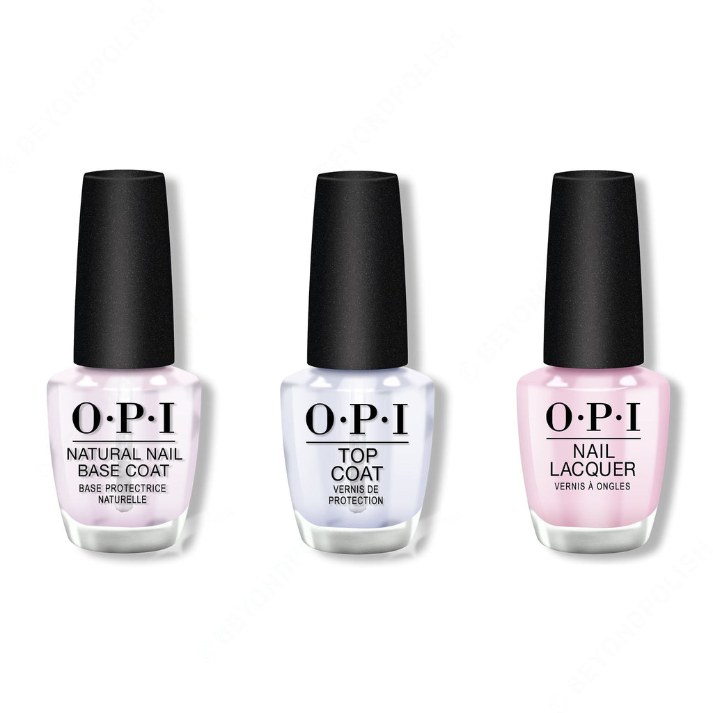OPI - Nail Lacquer Combo - Base, Top & Hollywood & Vibe - Long Lasting Formula