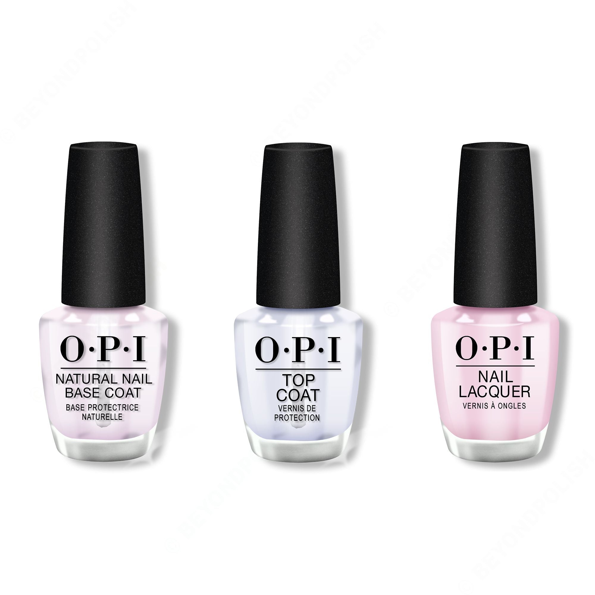 OPI - Nail Lacquer Combo - Base, Top & Hollywood & Vibe - Long Lasting Formula