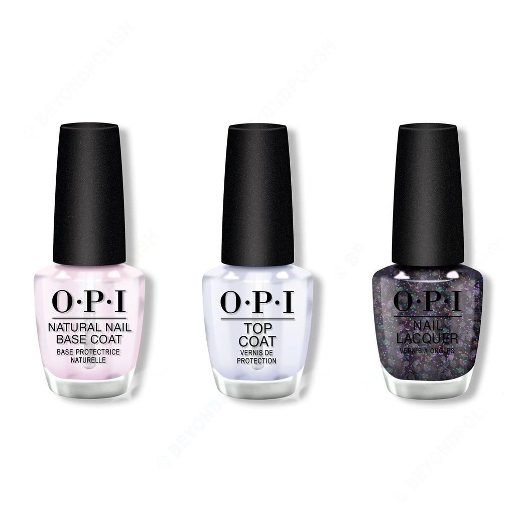 OPI - Nail Lacquer Combo - Base, Top & Hot & Coaled - Long Lasting Formula