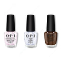 OPI - Nail Lacquer Combo - Base, Top & Hot Toddy Naughty - Long Lasting Formula