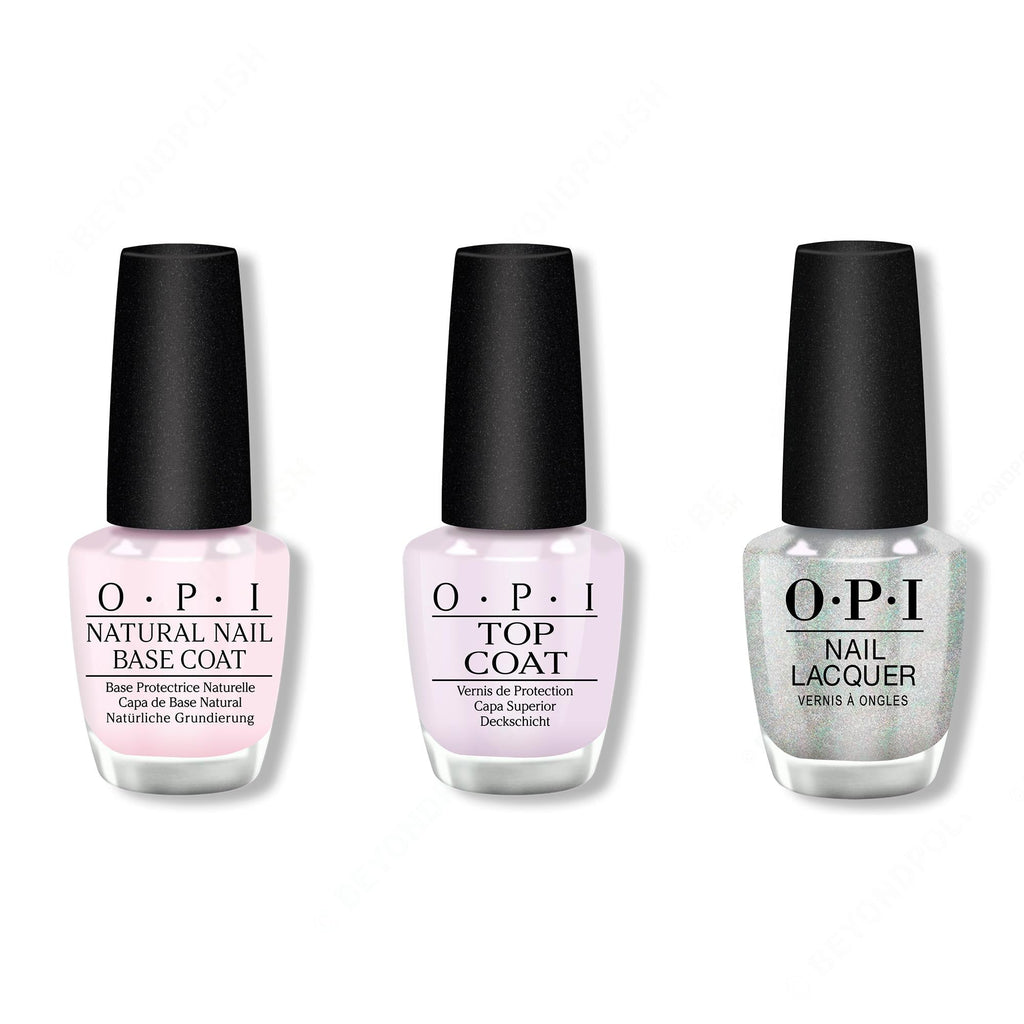 OPI - Nail Lacquer Combo - Base, Top & I Cancer-tainly Shine - Long Lasting Formula