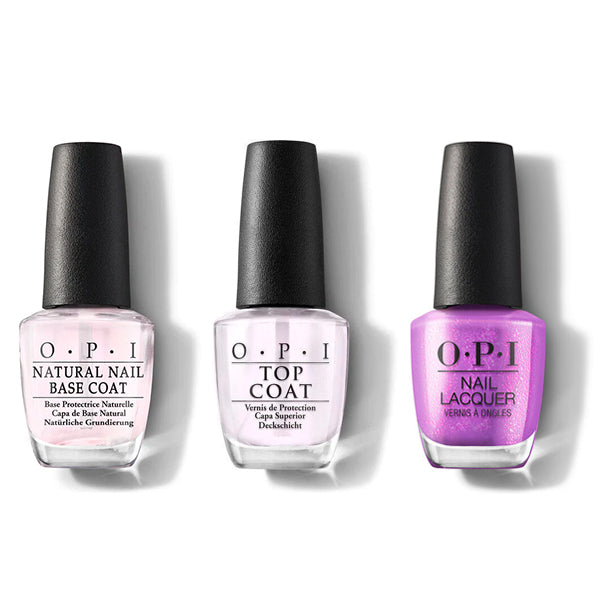 OPI - Nail Lacquer Combo - Base, Top & I Sold My Crypto - Long Lasting Formula
