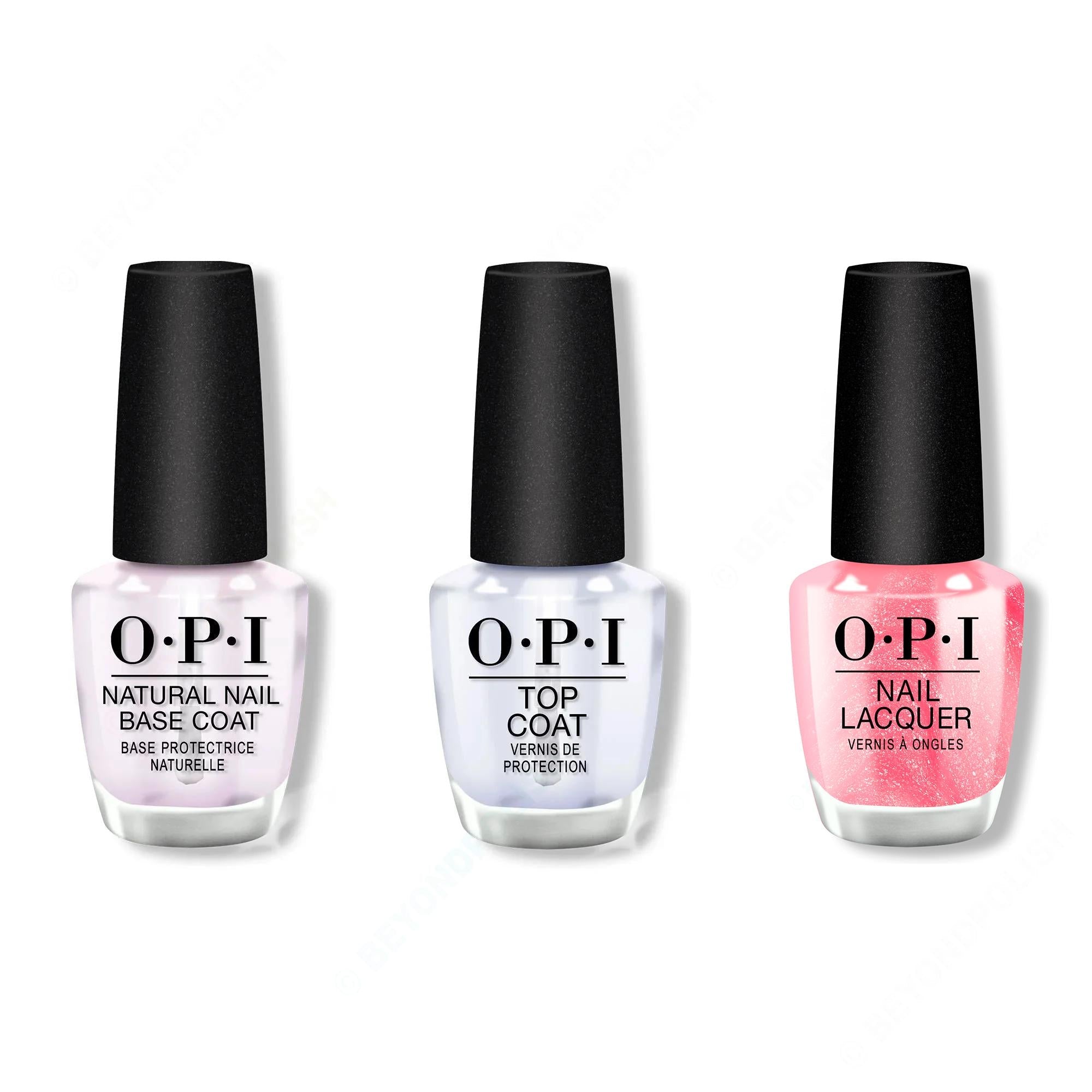 OPI - Nail Lacquer Combo - Base, Top & If U like Pinka Coladas - Long Lasting Formula