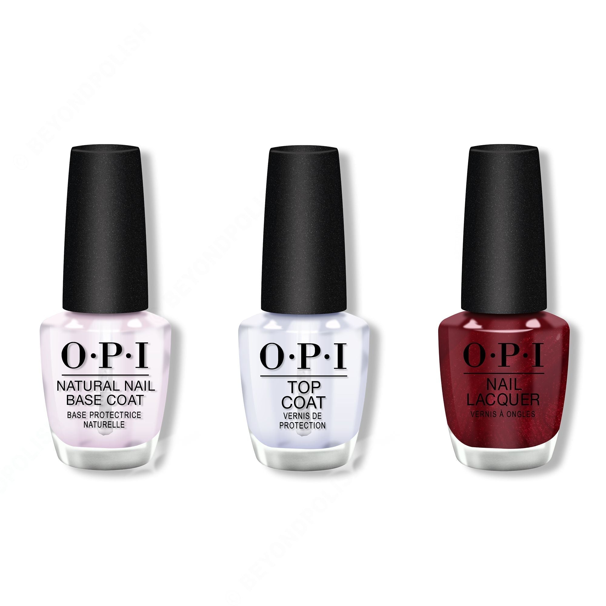 OPI - Nail Lacquer Combo - Base, Top & I'm Not Really a Waitress 0.5 oz - Long Lasting Formula