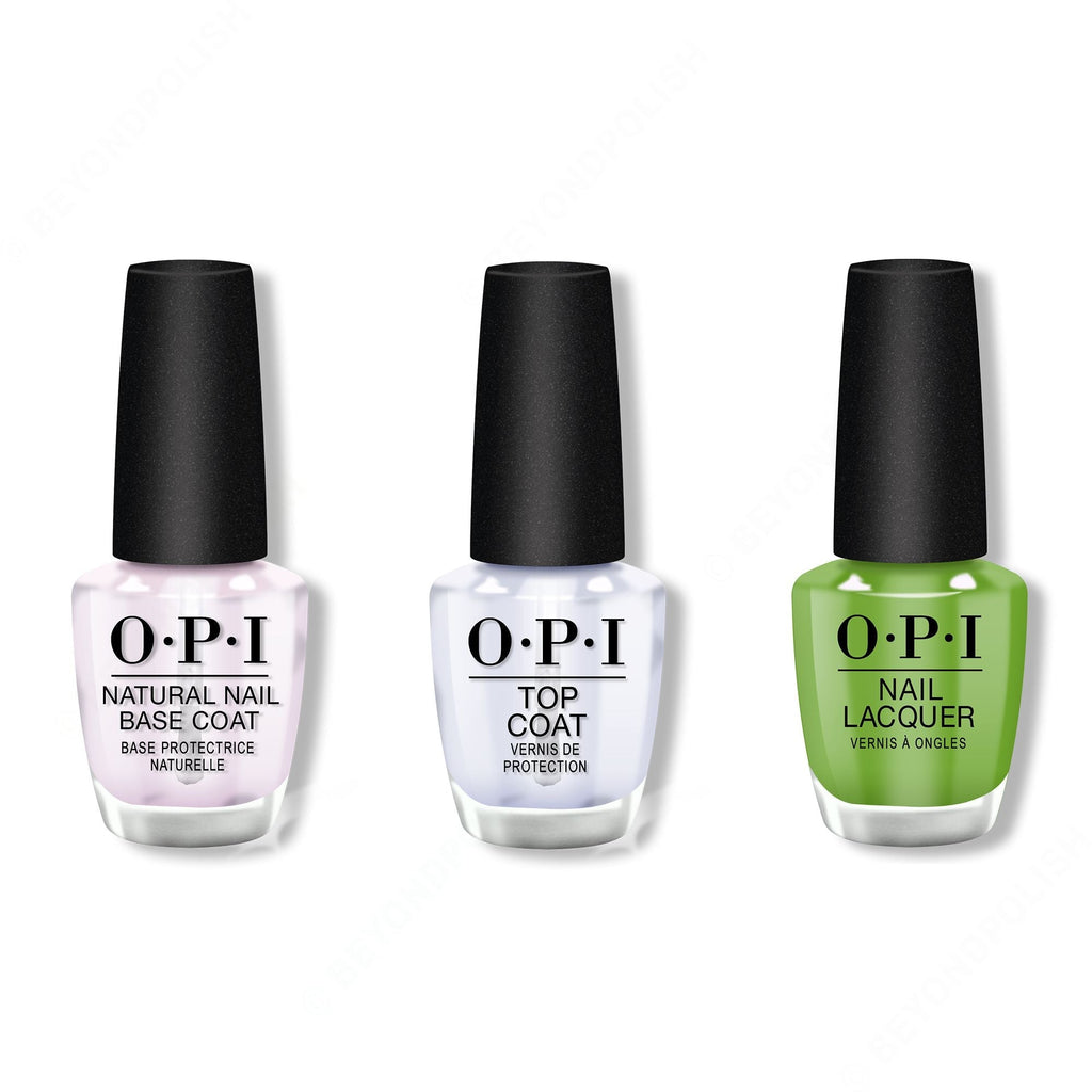 OPI - Nail Lacquer Combo - Base, Top & I'm Sooo Swamped! 0.5 oz - Long Lasting Formula
