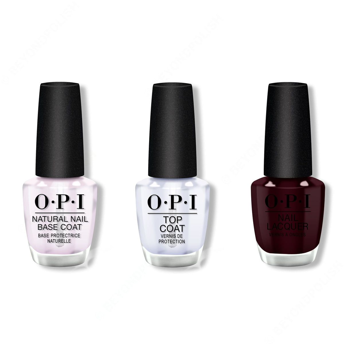 OPI - Nail Lacquer Combo - Base, Top & In the Cable Car-Pool Lane 0.5 oz - Long Lasting Formula