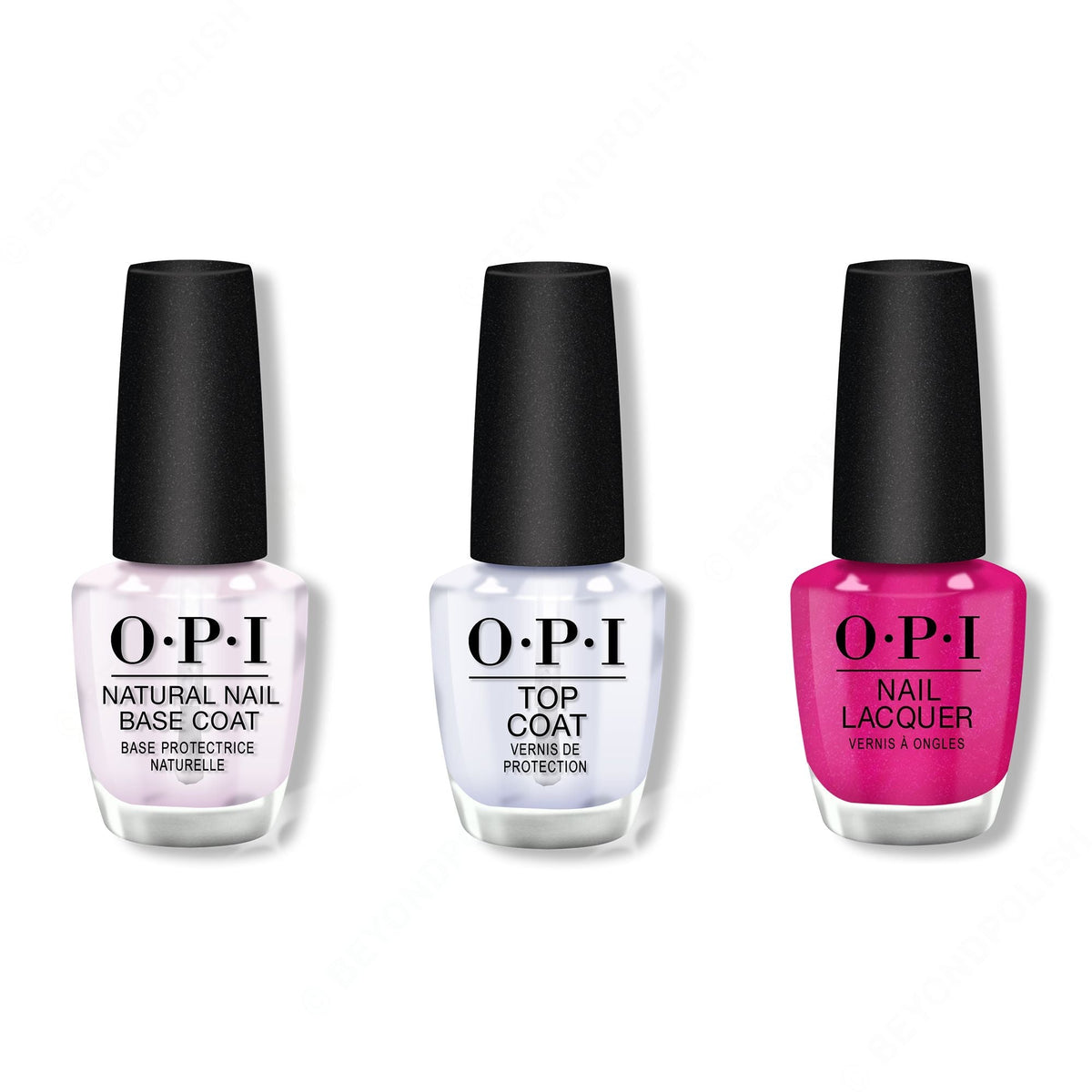 OPI - Nail Lacquer Combo - Base, Top & La Paz-itively Hot 0.5 oz - Long Lasting Formula