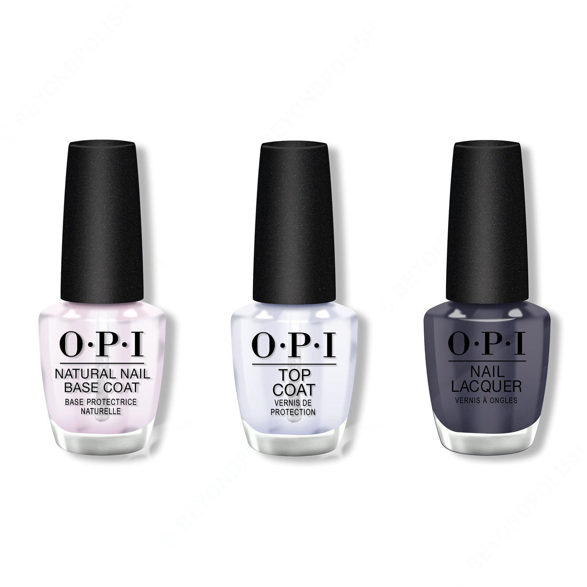 OPI - Nail Lacquer Combo - Base, Top & Less is Norse 0.5 oz - Long Lasting Formula