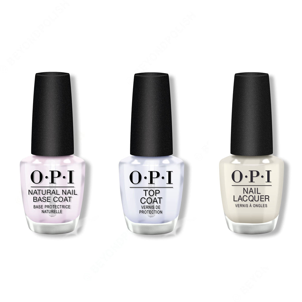 OPI - Nail Lacquer Combo - Base, Top & Let Me Bayou a Drink 0.5 oz - Long Lasting Formula