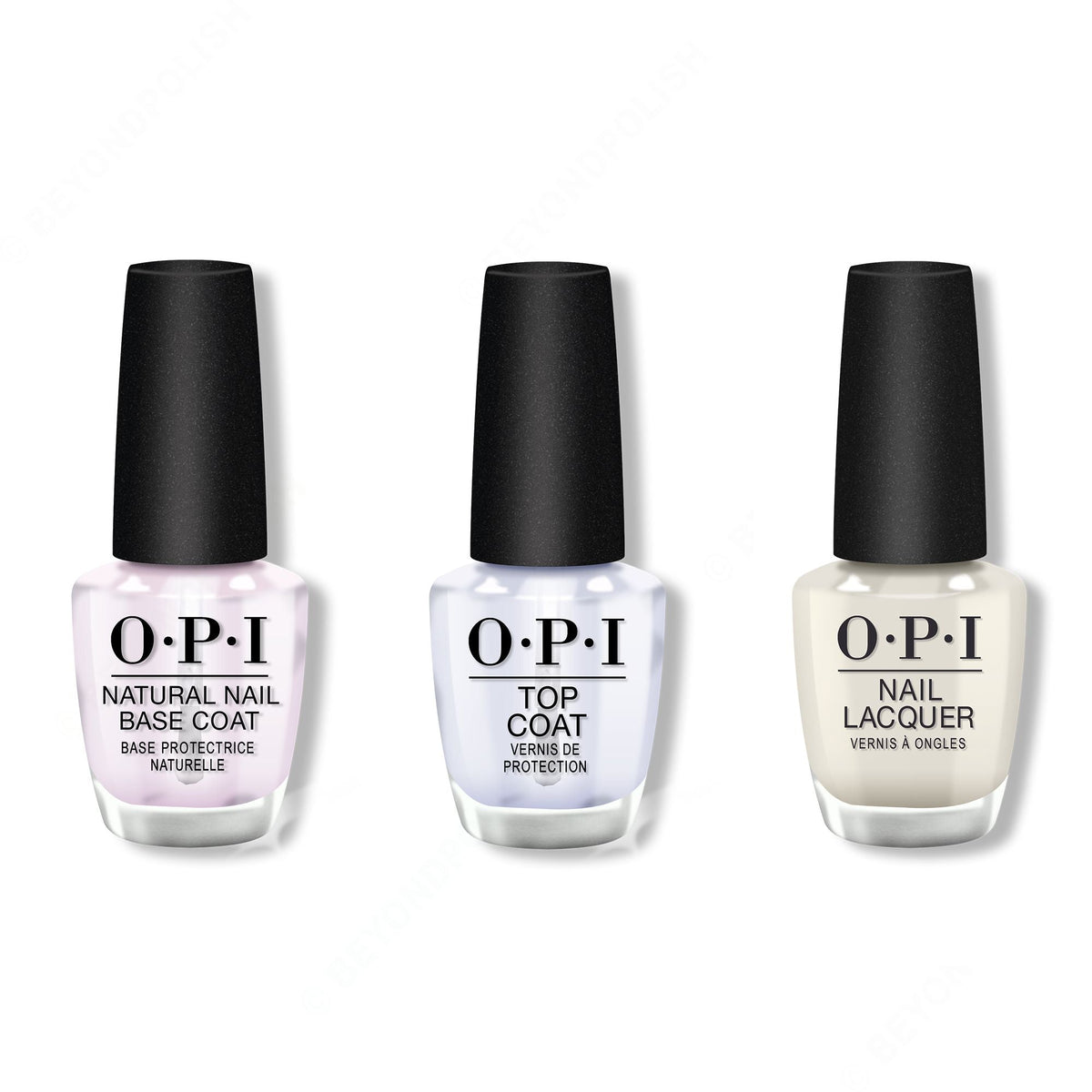 OPI - Nail Lacquer Combo - Base, Top & Let Me Bayou a Drink 0.5 oz - Long Lasting Formula