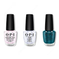 OPI - Nail Lacquer Combo - Base, Top & Let's Scrooge - Long Lasting Formula