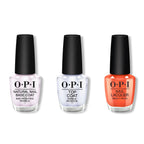 OPI - Nail Lacquer Combo - Base, Top & Liquid Fire - Long Lasting Formula