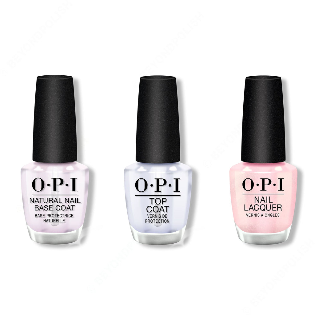 OPI - Nail Lacquer Combo - Base, Top & Merry & Ice - Long Lasting Formula
