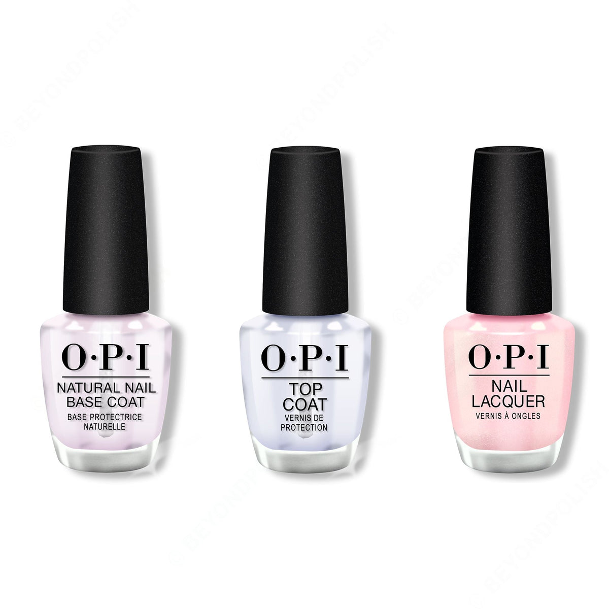 OPI - Nail Lacquer Combo - Base, Top & Merry & Ice - Long Lasting Formula