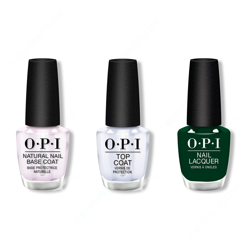OPI - Nail Lacquer Combo - Base, Top & Midnight Snacc - Long Lasting Formula