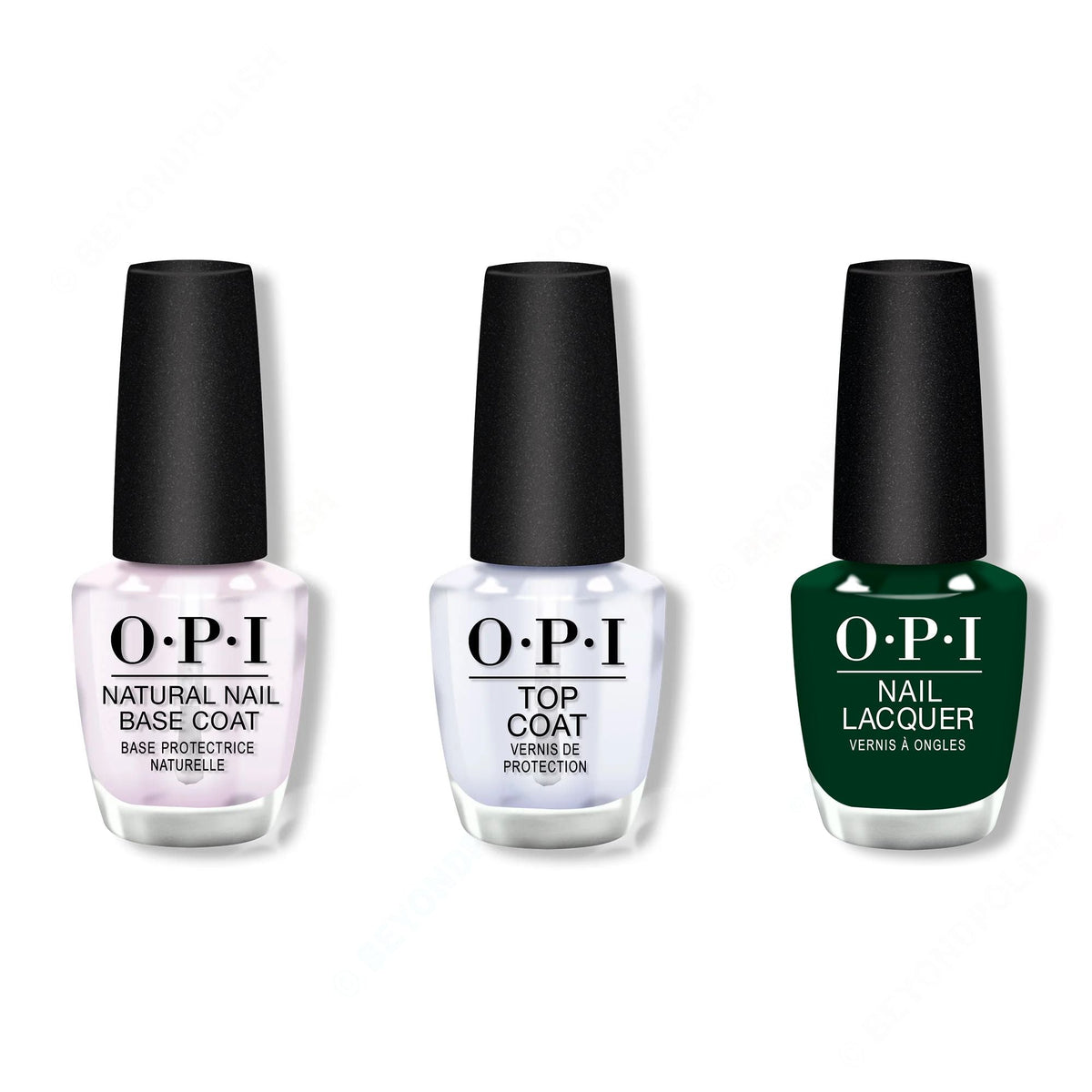 OPI - Nail Lacquer Combo - Base, Top & Midnight Snacc - Long Lasting Formula