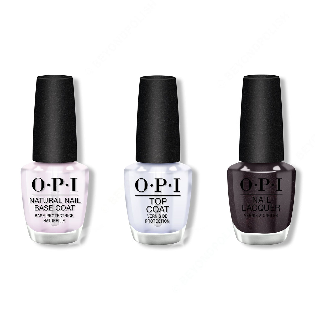 OPI - Nail Lacquer Combo - Base, Top & My Private Jet 0.5 oz - Long Lasting Formula