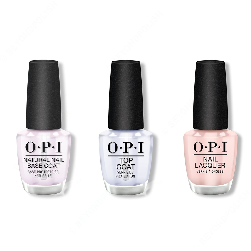 OPI - Nail Lacquer Combo - Base, Top & My Very First Knockwurst 0.5 oz - Long Lasting Formula