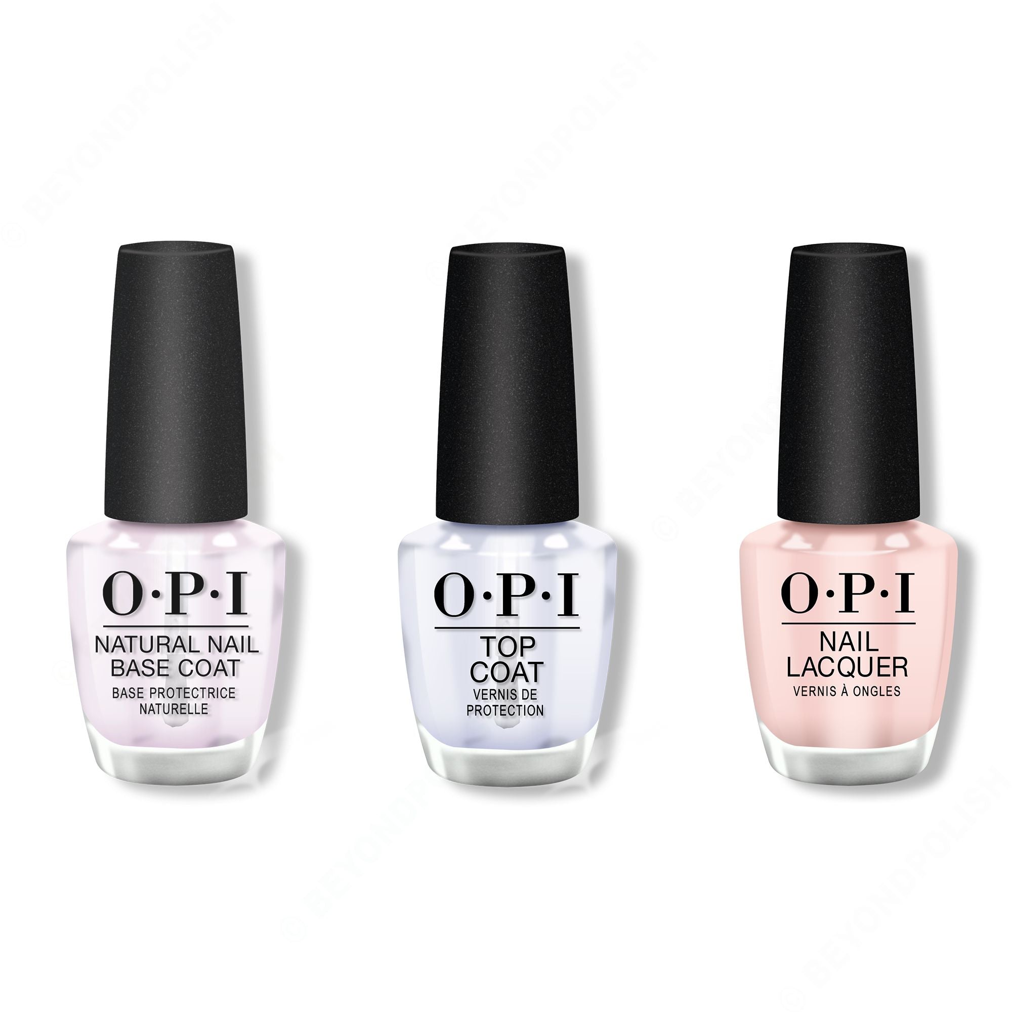 OPI - Nail Lacquer Combo - Base, Top & My Very First Knockwurst 0.5 oz - Long Lasting Formula