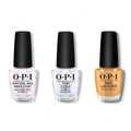 OPI - Nail Lacquer Combo - Base, Top & Nougat by Nature - Long Lasting Formula