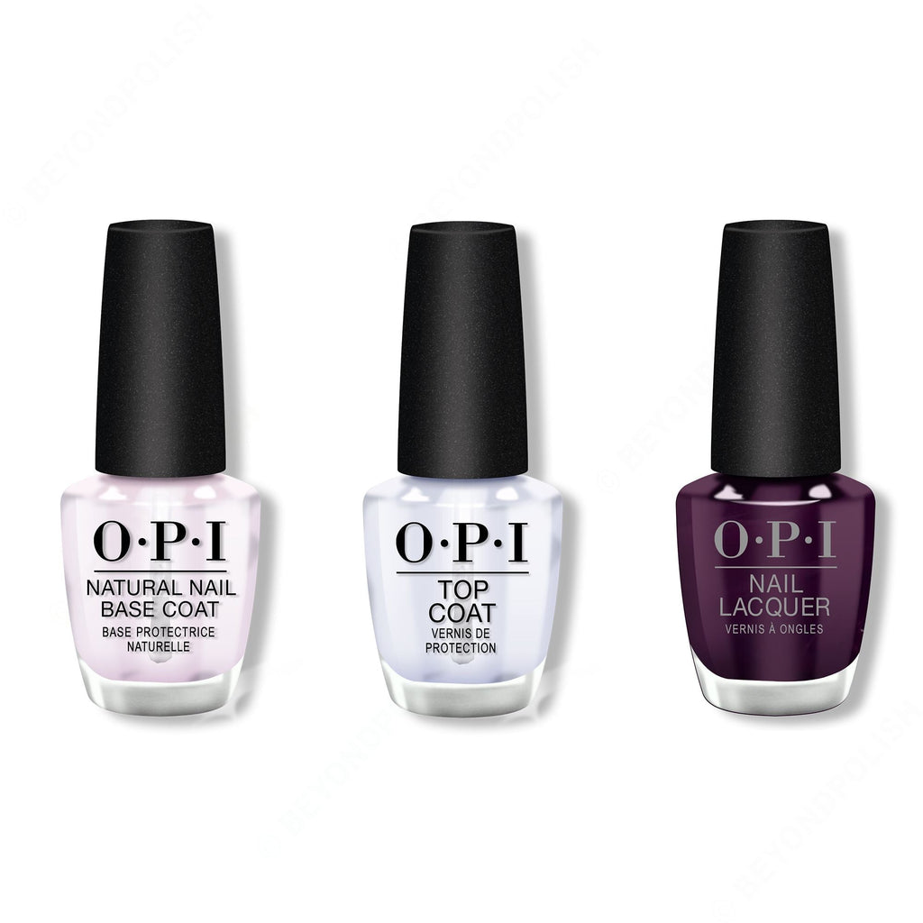OPI - Nail Lacquer Combo - Base, Top & O Suzi Mio 0.5 oz - Long Lasting Formula