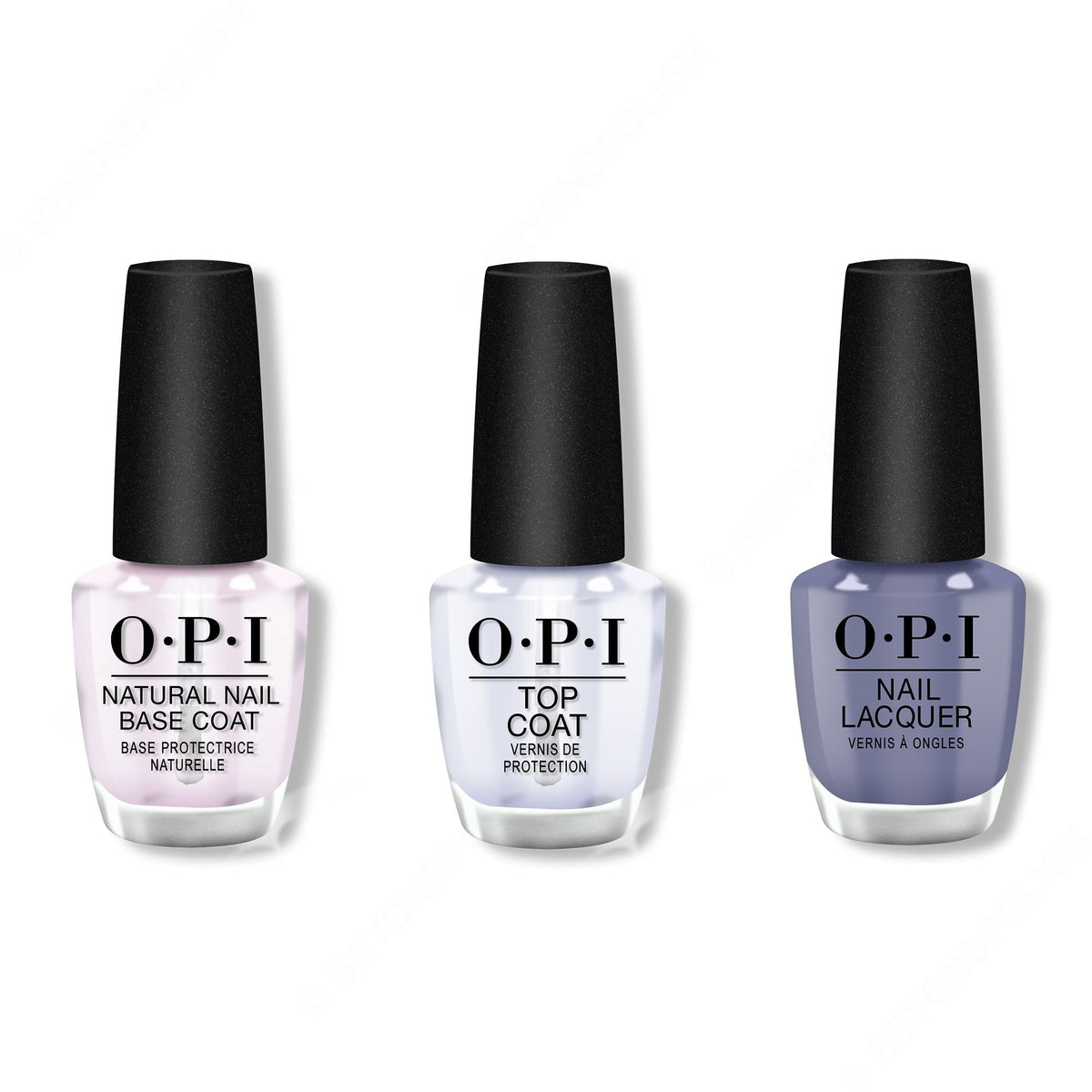 OPI - Nail Lacquer Combo - Base, Top & OPI Heart DTLA - Long Lasting Formula