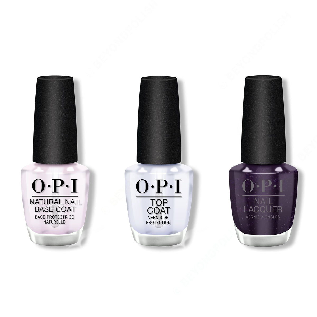 OPI - Nail Lacquer Combo - Base, Top & OPI Ink 0.5 oz - Long Lasting Formula