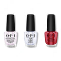 OPI - Nail Lacquer Combo - Base, Top & OPI Red 0.5 oz - Long Lasting Formula