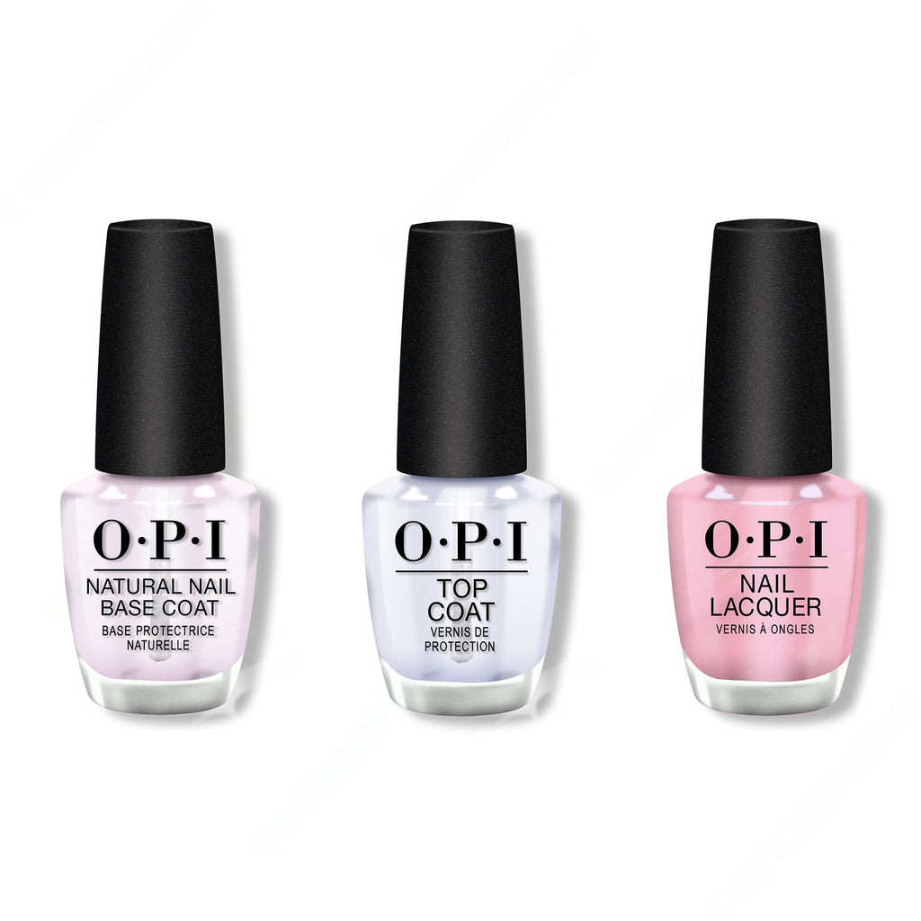 OPI - Nail Lacquer Combo - Base, Top & (P)Ink on Canvas - Long Lasting Formula