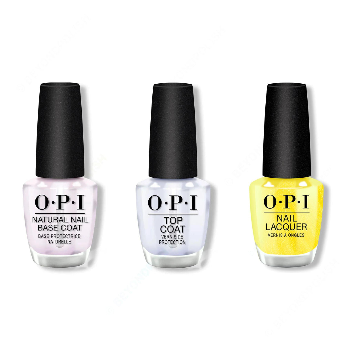 OPI - Nail Lacquer Combo - Base, Top & Paintin' on Sunshine! - Long Lasting Formula