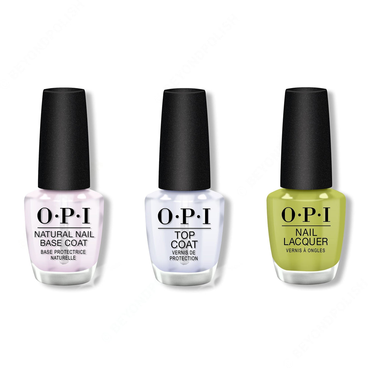 OPI - Nail Lacquer Combo - Base, Top & Pear-adise Cove - Long Lasting Formula