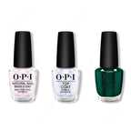 OPI - Nail Lacquer Combo - Base, Top & Peppermint Bark and Bite - Long Lasting Formula