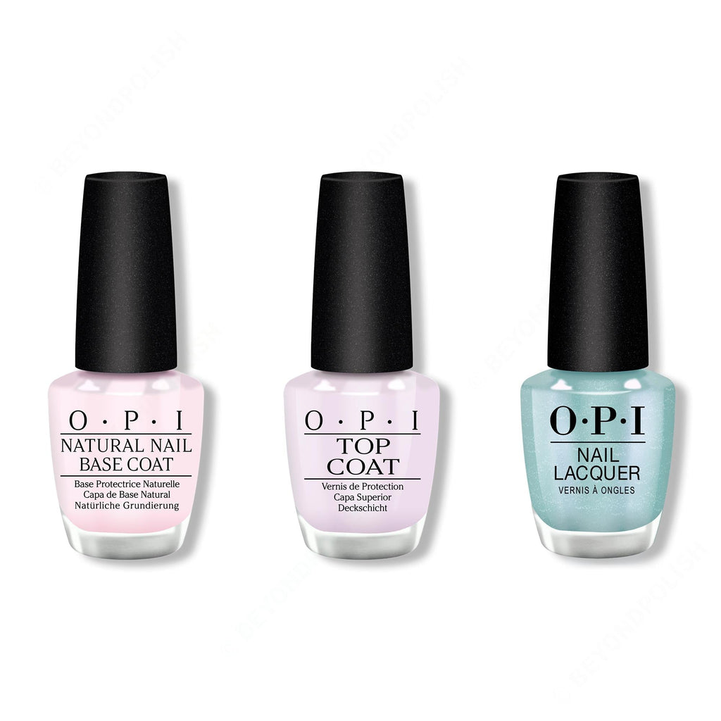 OPI - Nail Lacquer Combo - Base, Top & Pisces The Future - Long Lasting Formula