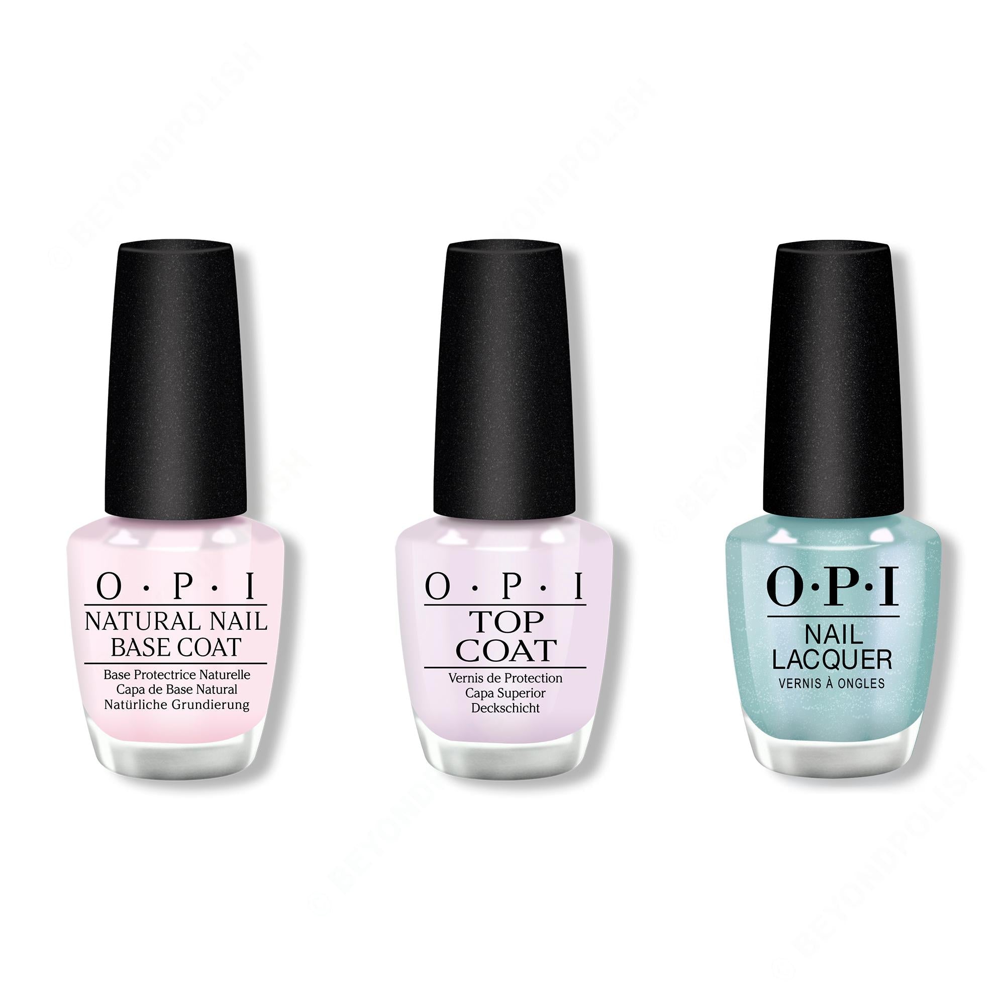 OPI - Nail Lacquer Combo - Base, Top & Pisces The Future - Long Lasting Formula