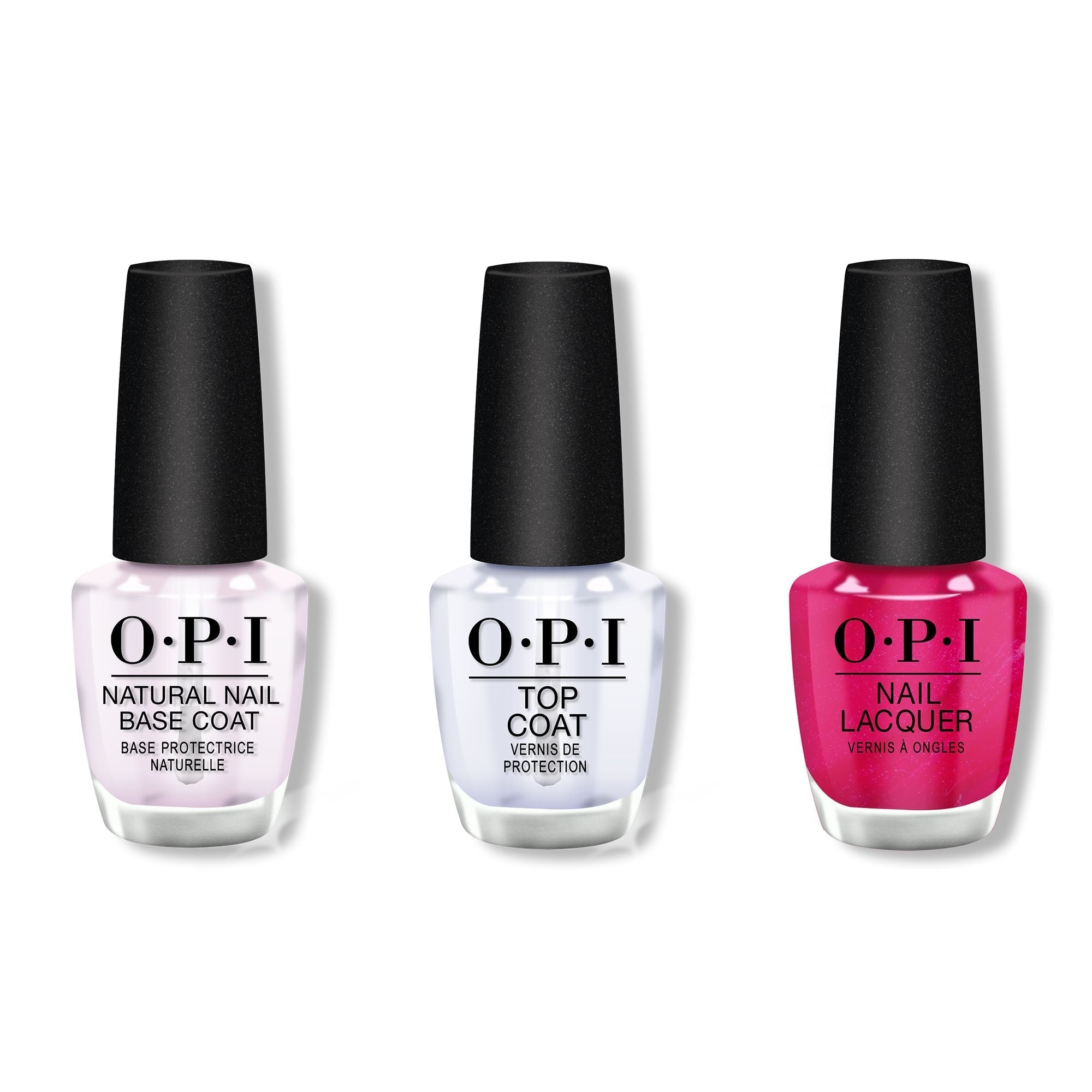 OPI - Nail Lacquer Combo - Base, Top & Pompeii Purple 0.5 oz - Long Lasting Formula