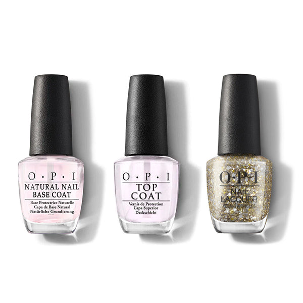 OPI - Nail Lacquer Combo - Base, Top & Pop the Baubles - Long Lasting Formula