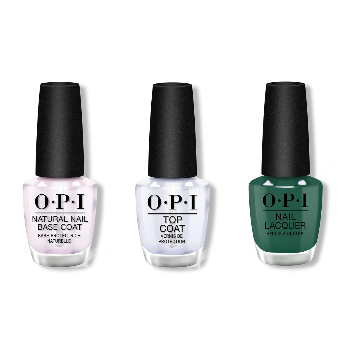 OPI - Nail Lacquer Combo - Base, Top & Pose-in-Ivy - Long Lasting Formula