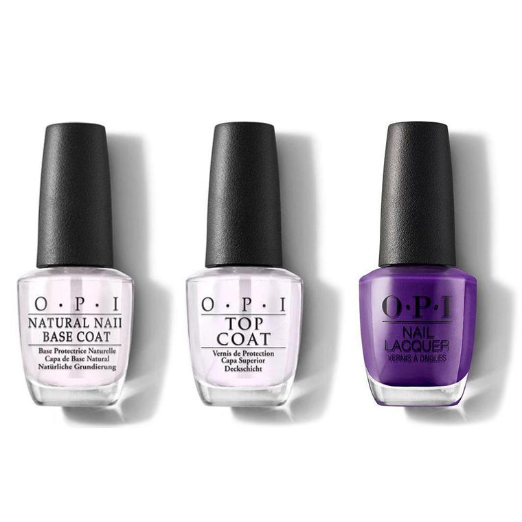 OPI - Nail Lacquer Combo - Base, Top & Purple with a Purpose 0.5 oz - Long Lasting Formula