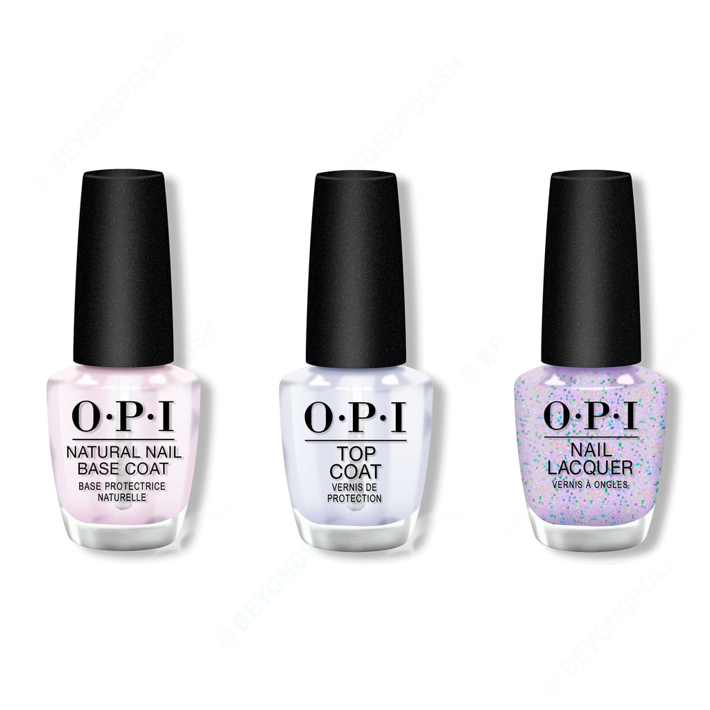 OPI - Nail Lacquer Combo - Base, Top & Put On Something Ice - Long Lasting Formula