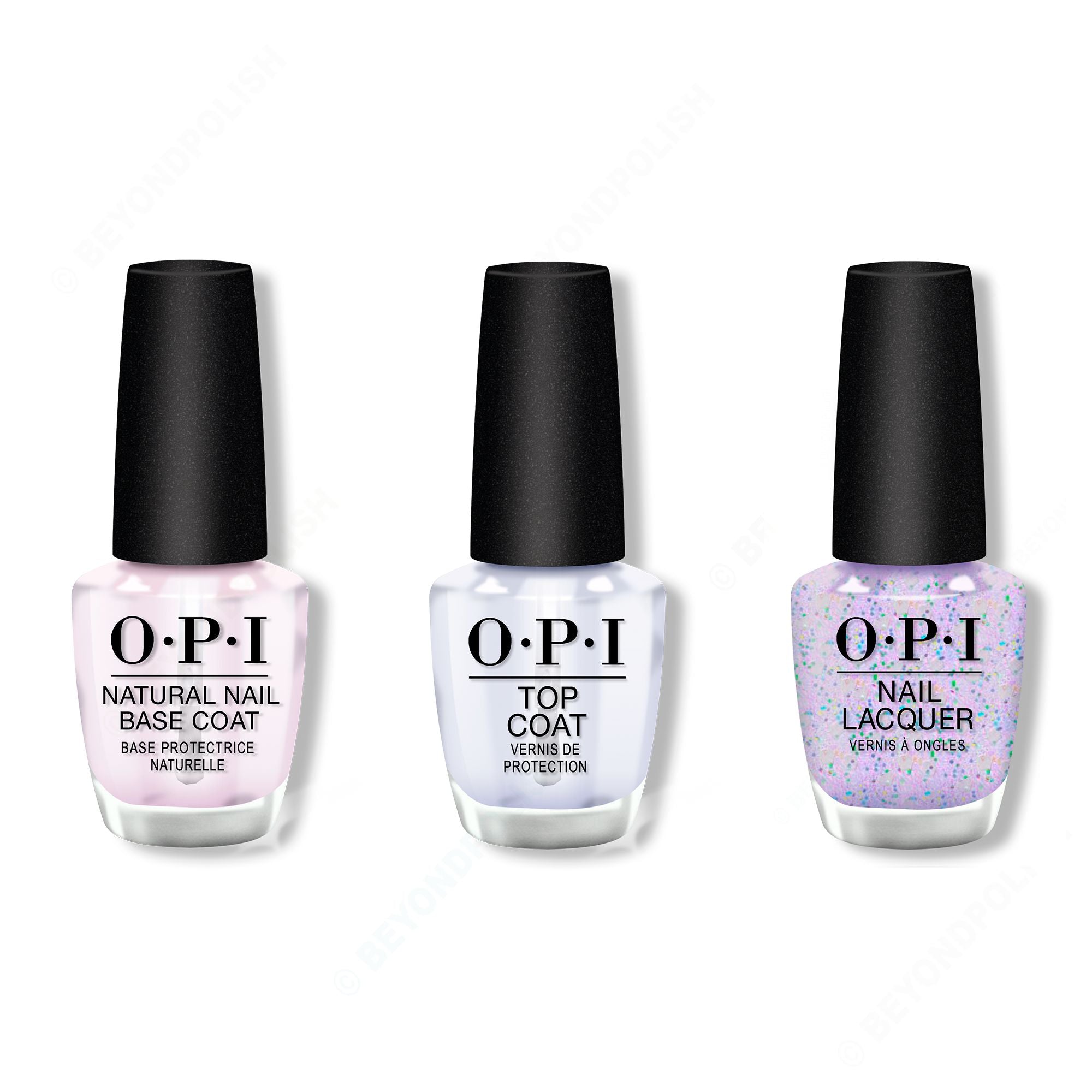 OPI - Nail Lacquer Combo - Base, Top & Put On Something Ice - Long Lasting Formula