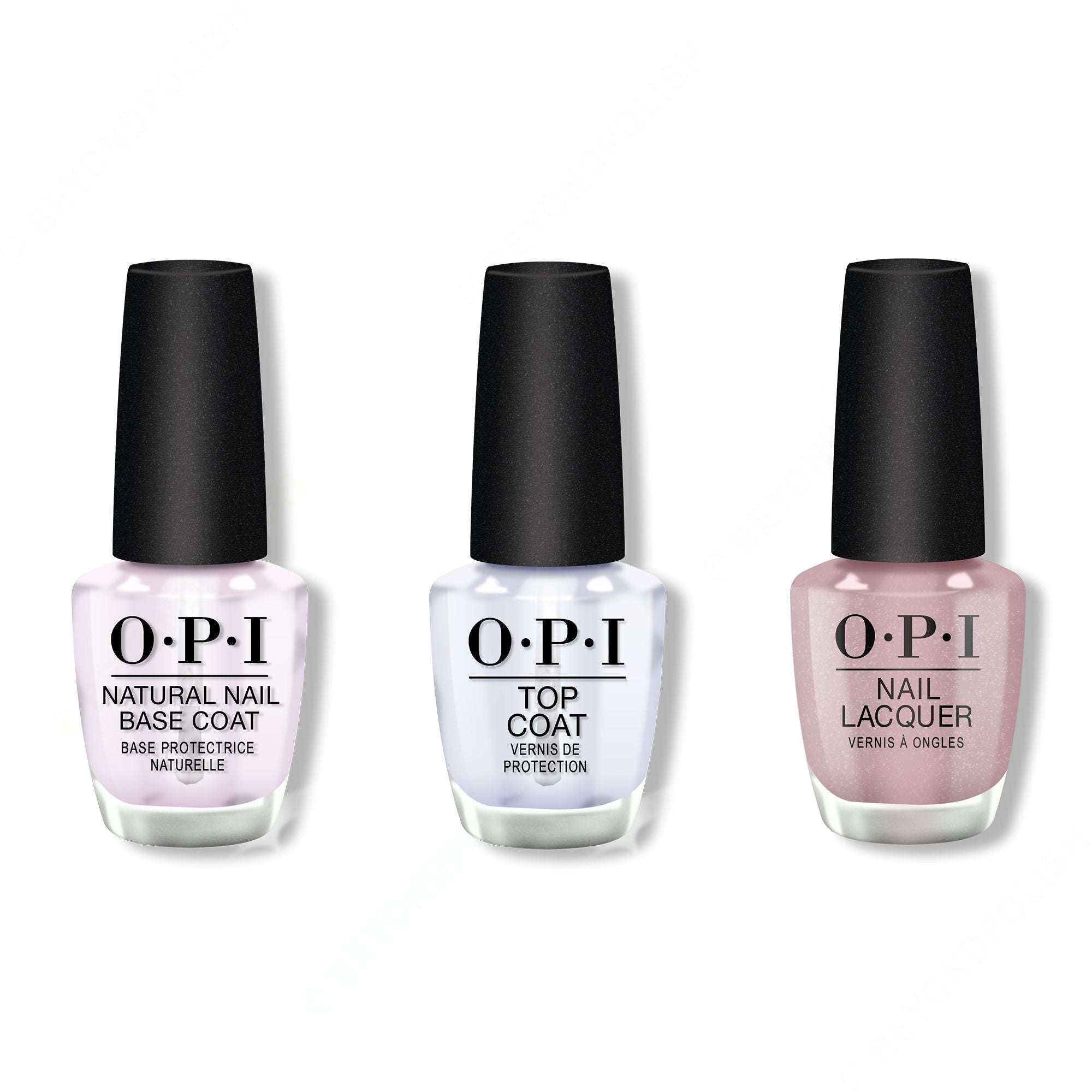 OPI - Nail Lacquer Combo - Base, Top & Quest for Quartz - Long Lasting Formula