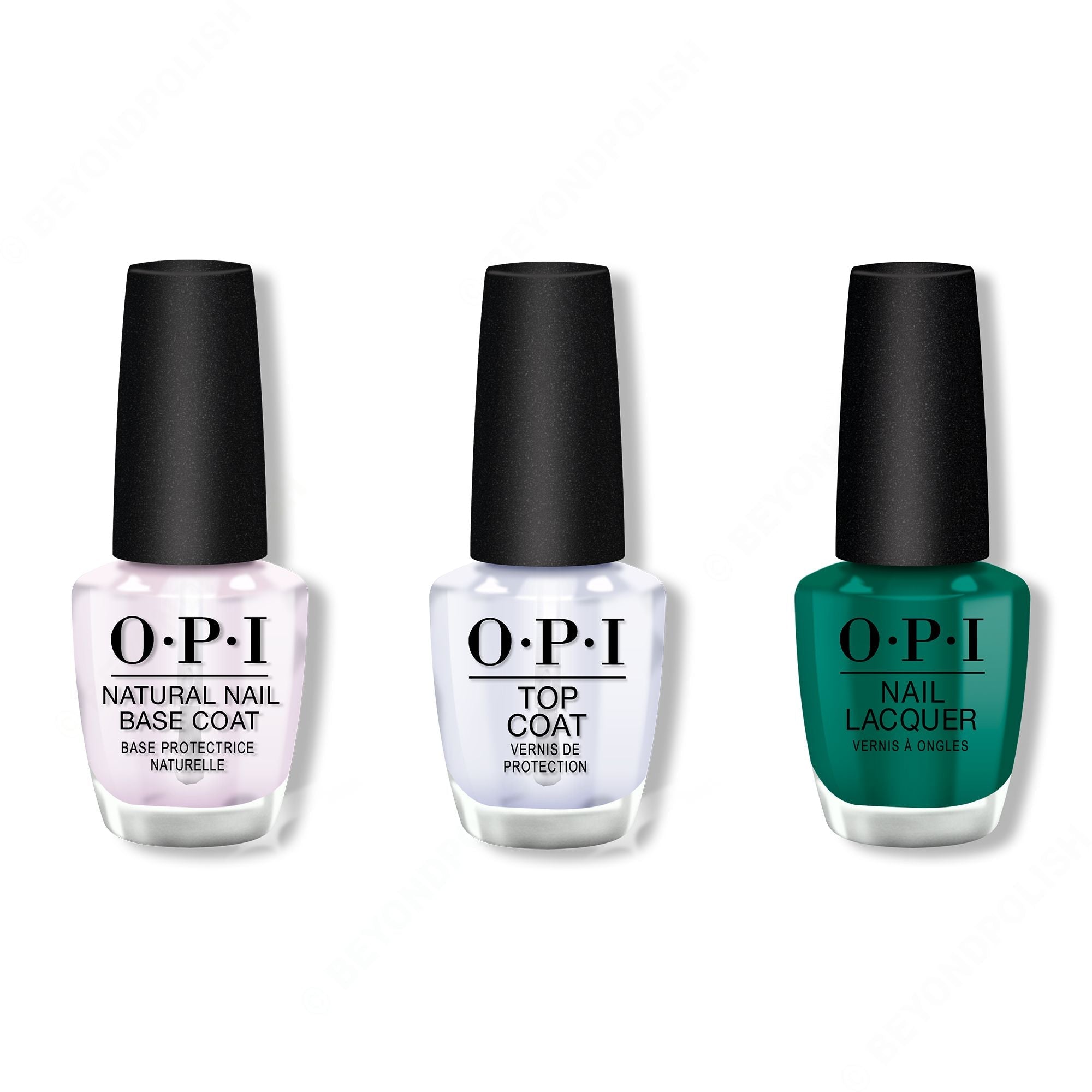 OPI - Nail Lacquer Combo - Base, Top & Rated Pea-G - Long Lasting Formula