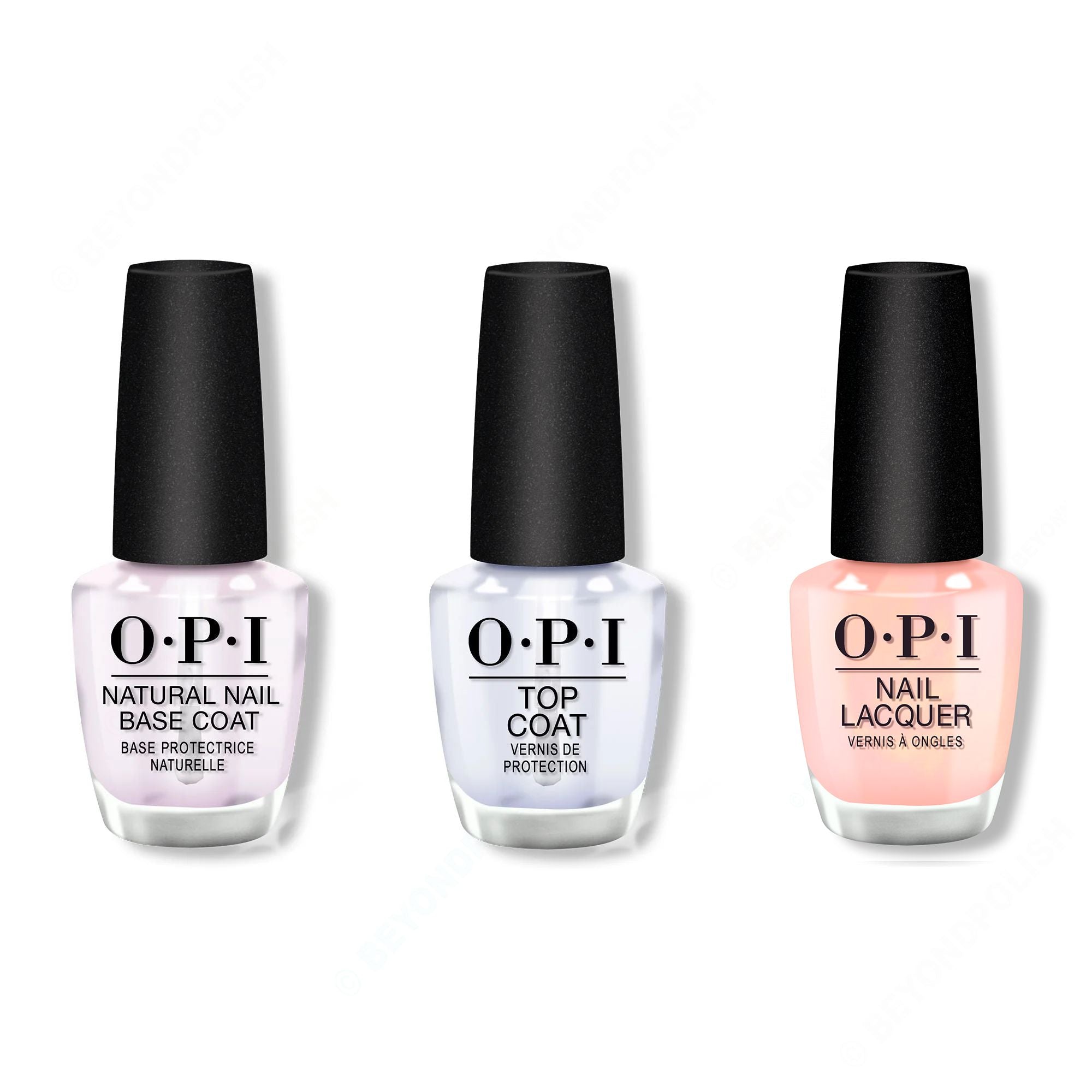 OPI - Nail Lacquer Combo - Base, Top & Reoccurin' Gleam - Long Lasting Formula