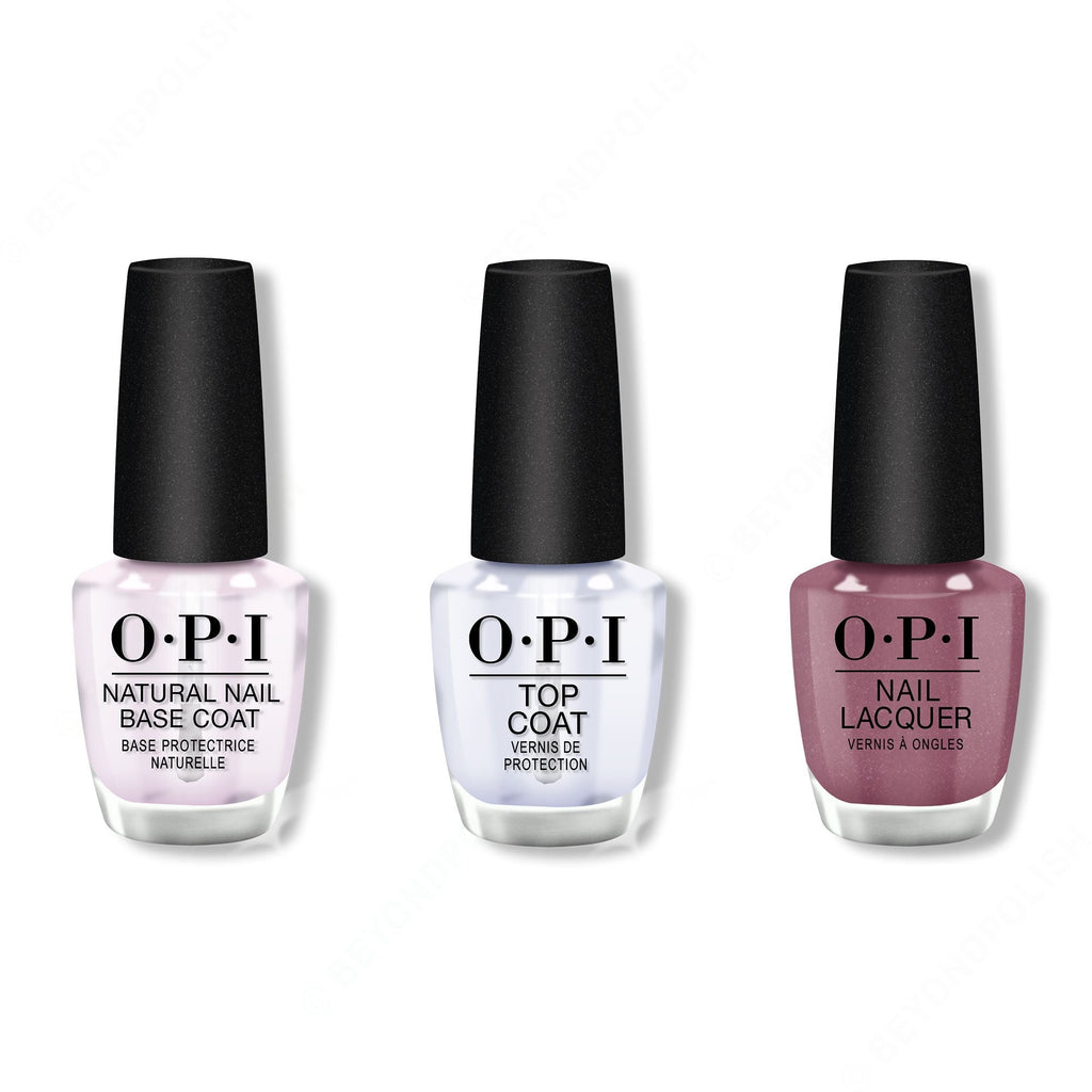 OPI - Nail Lacquer Combo - Base, Top & Reykjavik Has All the Hot Spots 0.5 oz - Long Lasting Formula