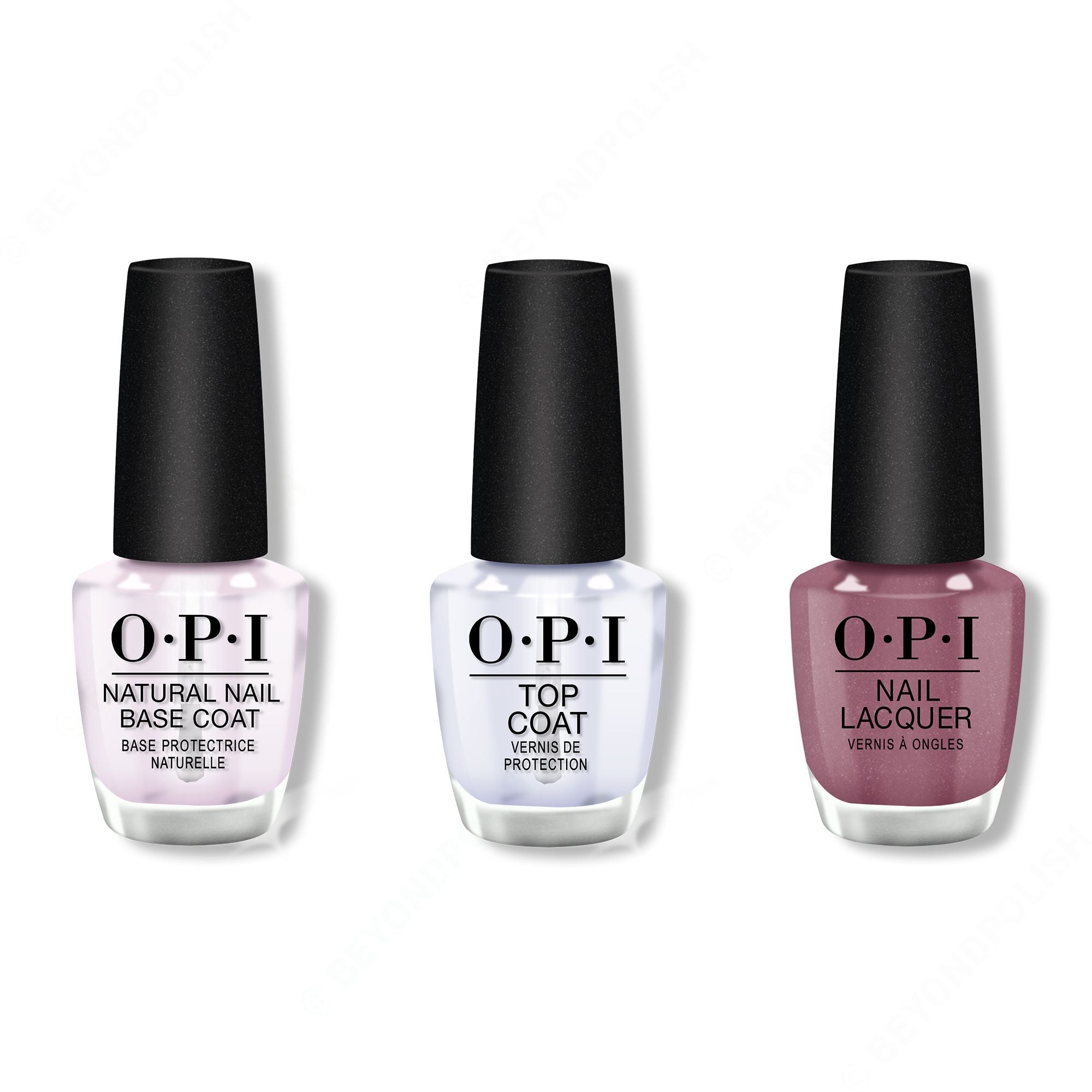 OPI - Nail Lacquer Combo - Base, Top & Reykjavik Has All the Hot Spots 0.5 oz - Long Lasting Formula