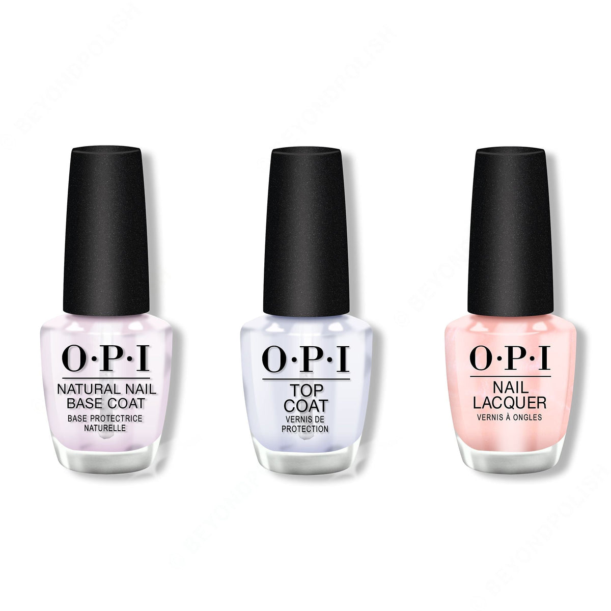 OPI - Nail Lacquer Combo - Base, Top & Rosy Future 0.5 oz - Long Lasting Formula