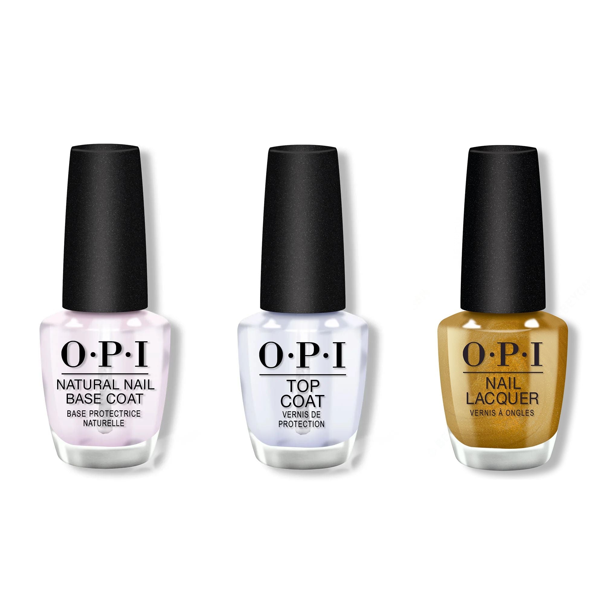 OPI - Nail Lacquer Combo - Base, Top & SaTURN Me On - Long Lasting Formula